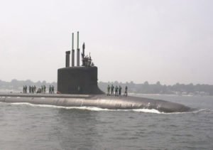 Virginia-Class Submarine with Raised Masts
