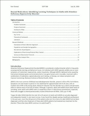Research Paper - Beyond Medications Identifying Learning Techniques in Adults with Attention-Deficiency Hyperactivity Disorder